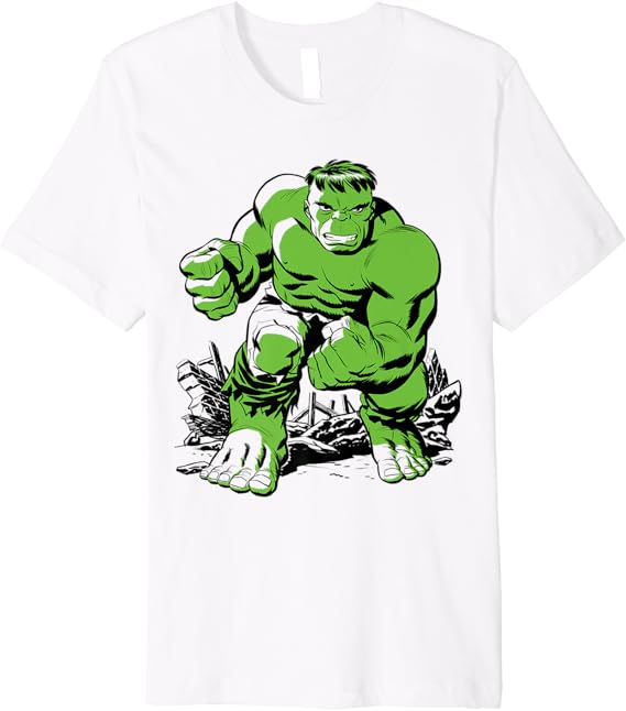 Marvel The Incredible Hulk Retro Comic Art Premium TShirt Clothing